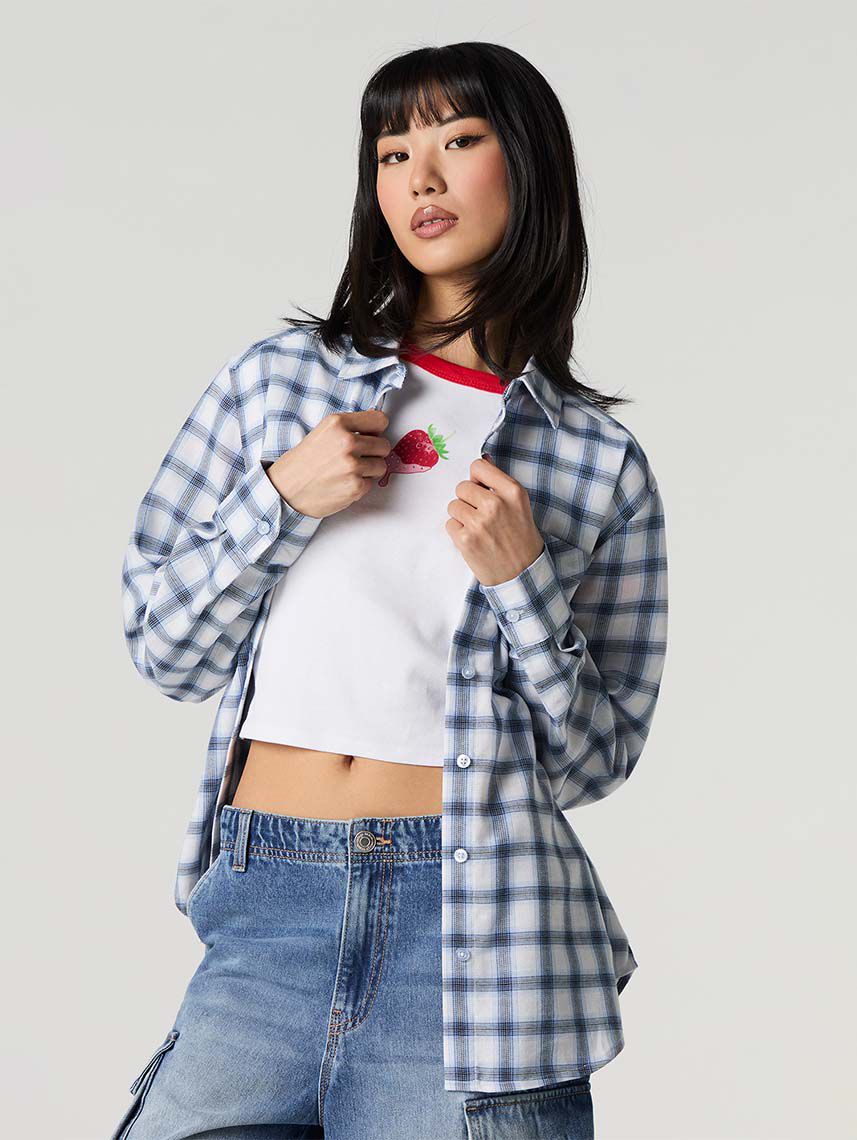 חולצה מכופתרת משובצת