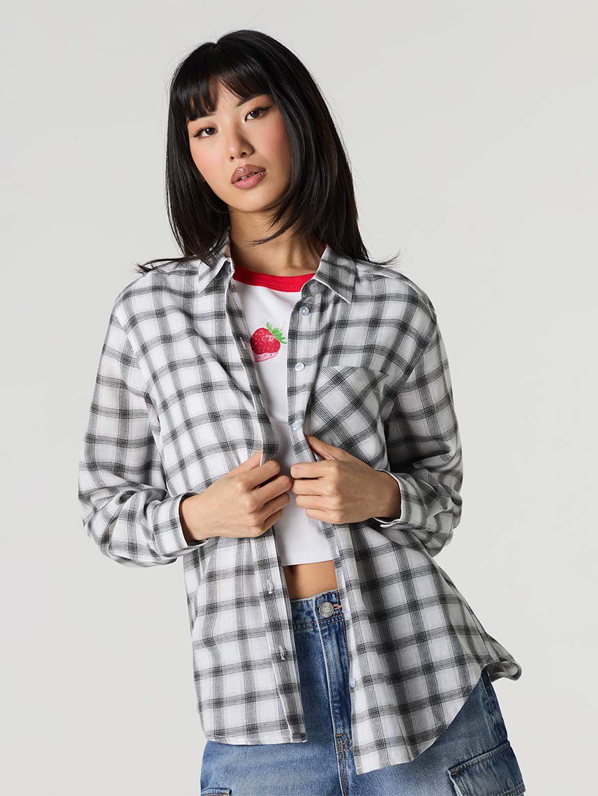 חולצה מכופתרת משובצת