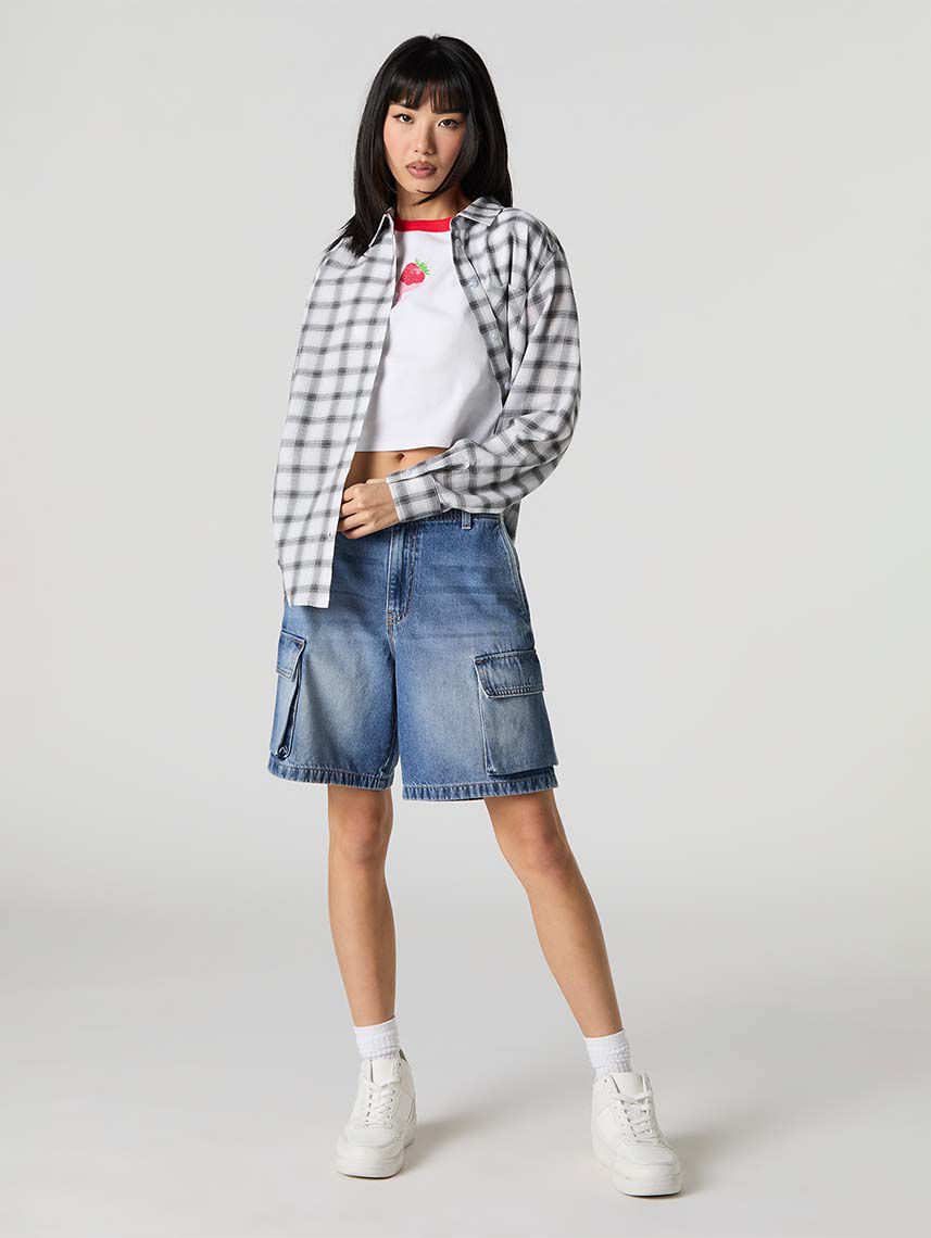 חולצה מכופתרת משובצת