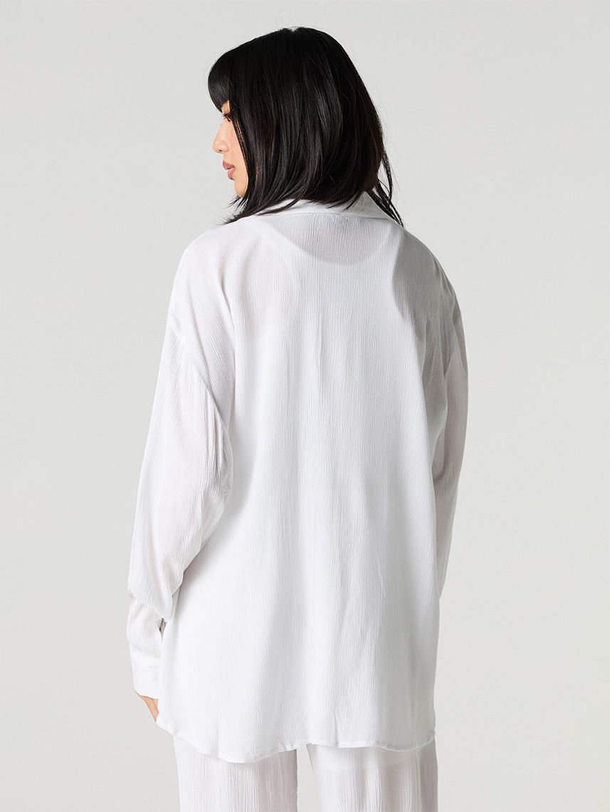 חולצת Flowy מכופתרת ארוכה