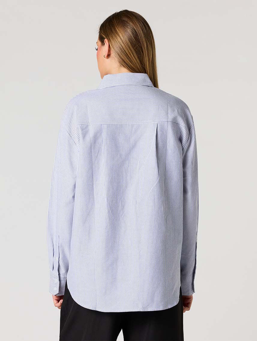 חולצת פסים אוברסייז מכופתרת