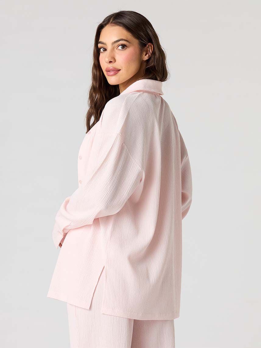 חולצת טקסטורה מכופתרת