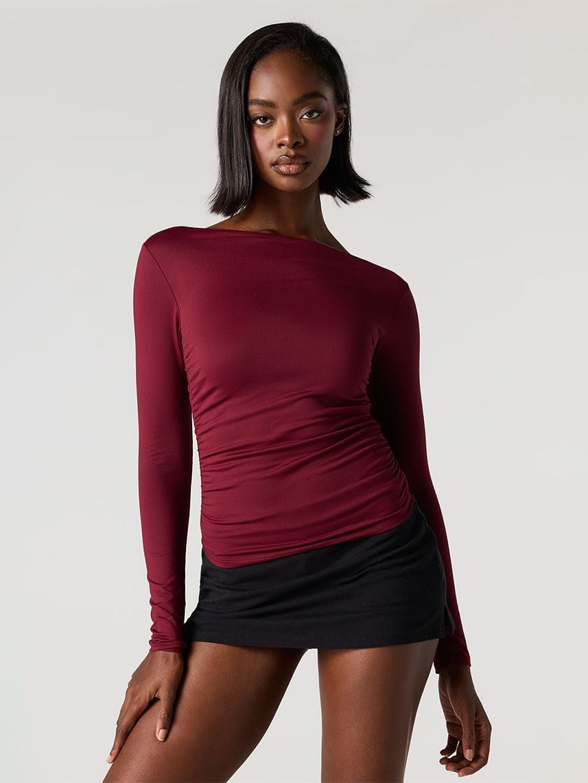 חולצה ארוכה עם מפתח אסימטרי