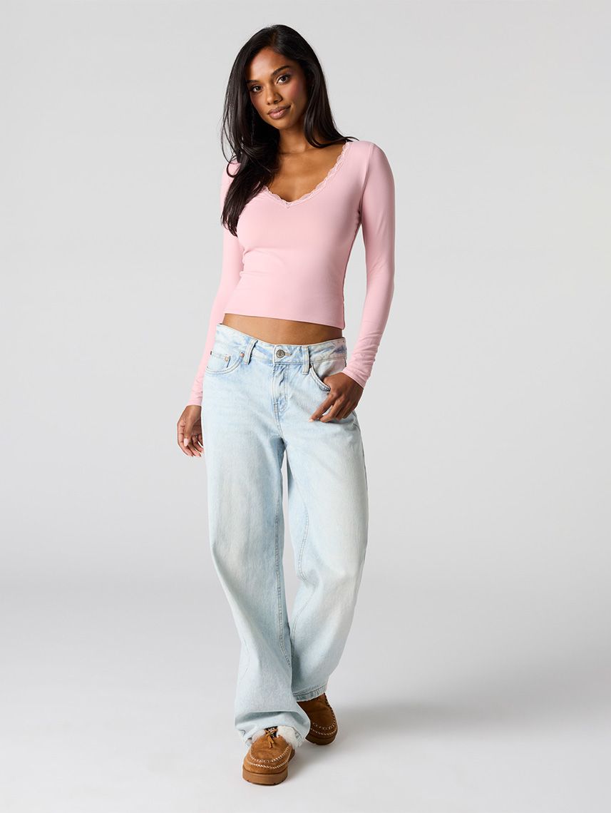 חולצה ארוכה עם מפתח תחרה