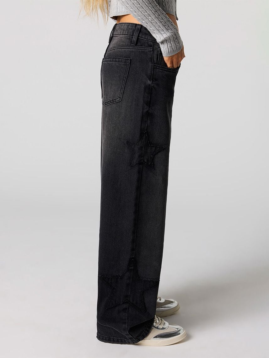 ג’ינס LOW RISE-BAGGY עם רקמה