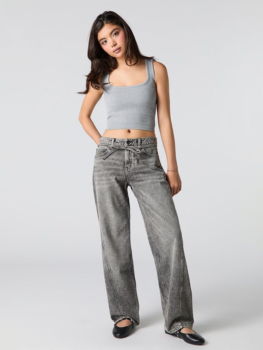 ג’ינס LOW RISE-BAGGY עם חגורה