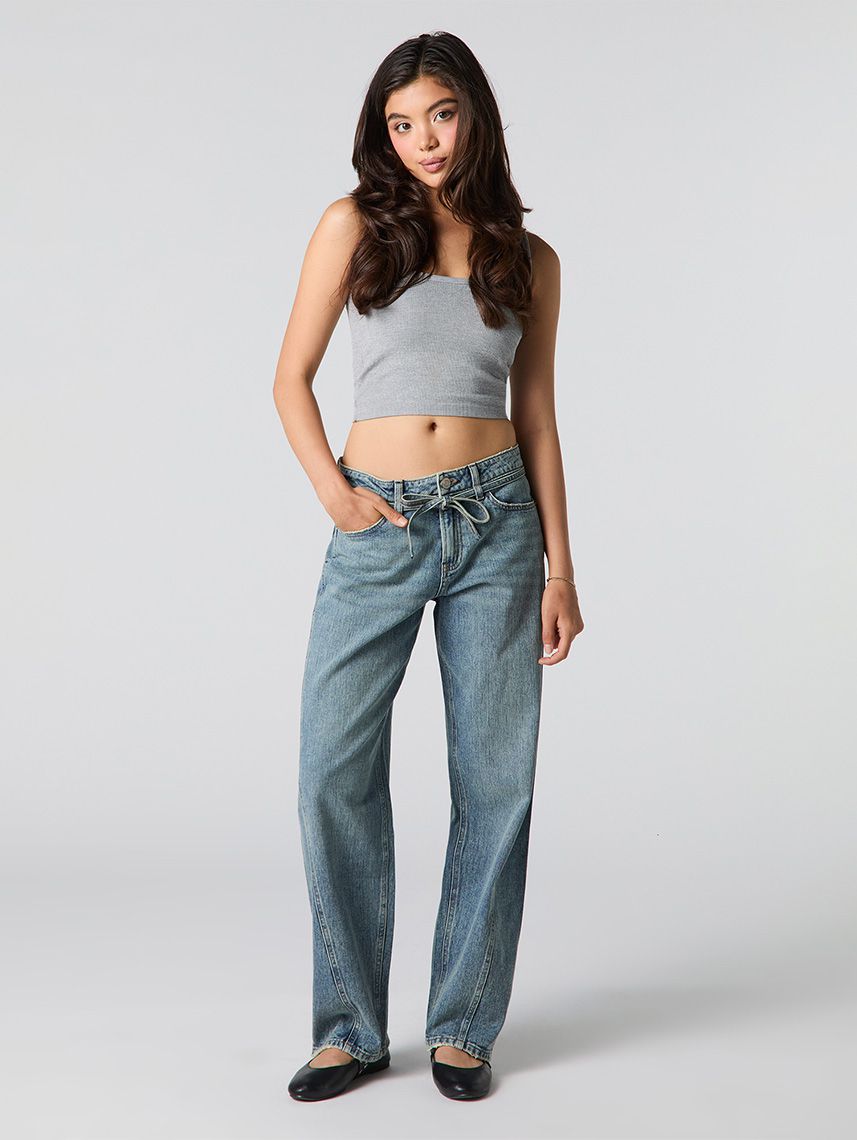 ג’ינס LOW RISE-BAGGY עם חגורה