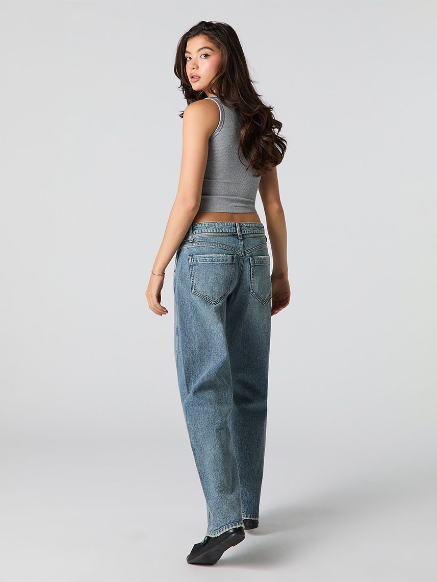 ג’ינס LOW RISE-BAGGY עם חגורה