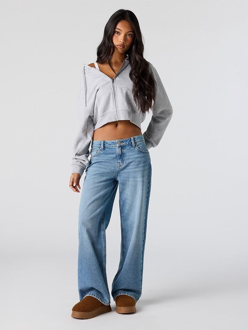 ג’ינס LOW RISE-BAGGY עם רקמה