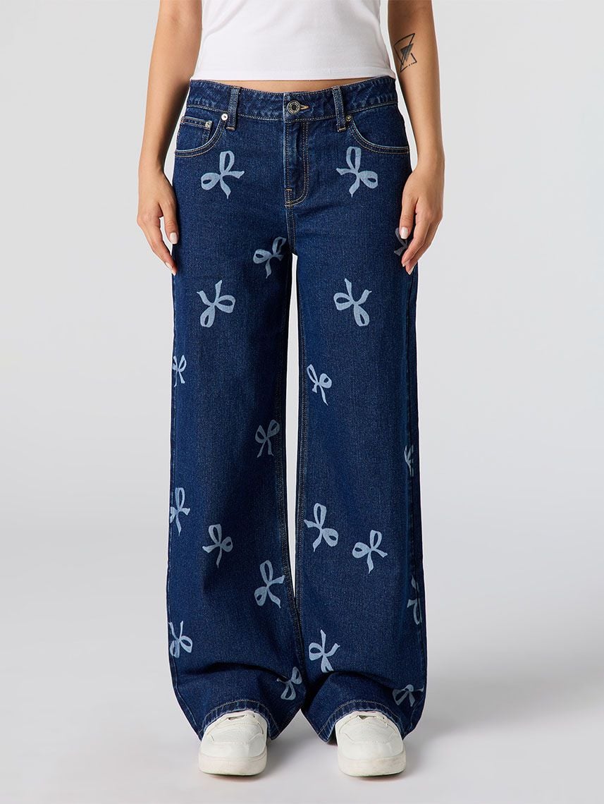 ג’ינס LOW RISE-BAGGY עם פפיונים