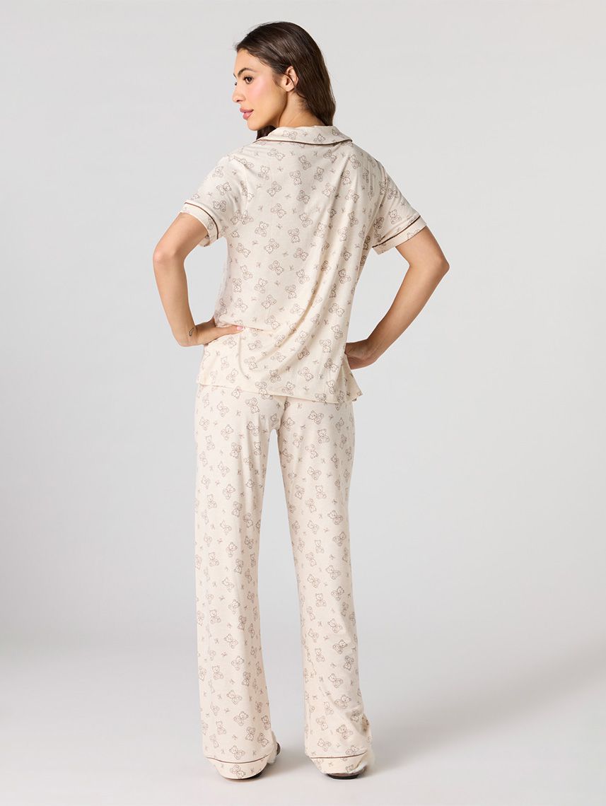 סט פיג’מה מכופתרת