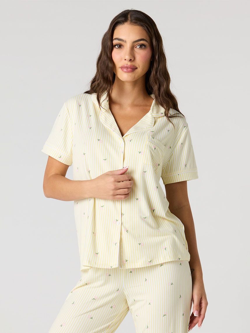 סט פיג’מה מכופתרת