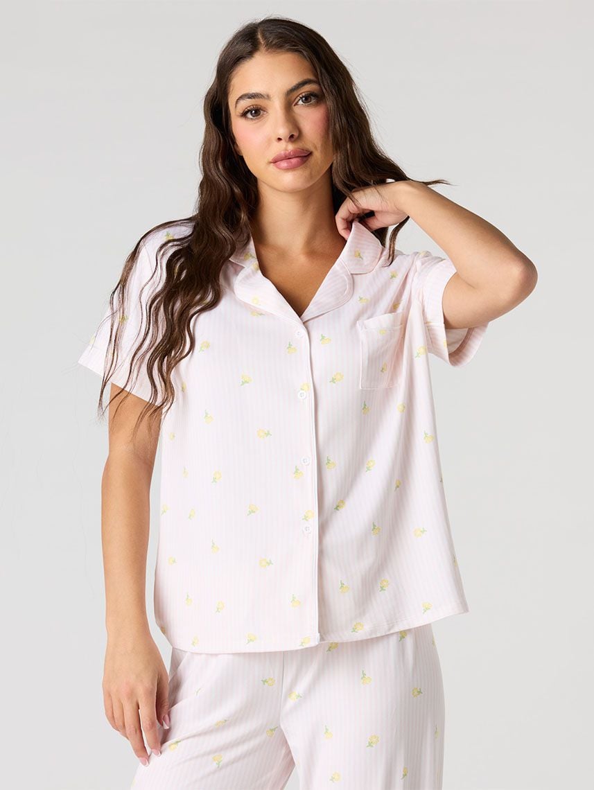 סט פיג’מה מכופתרת