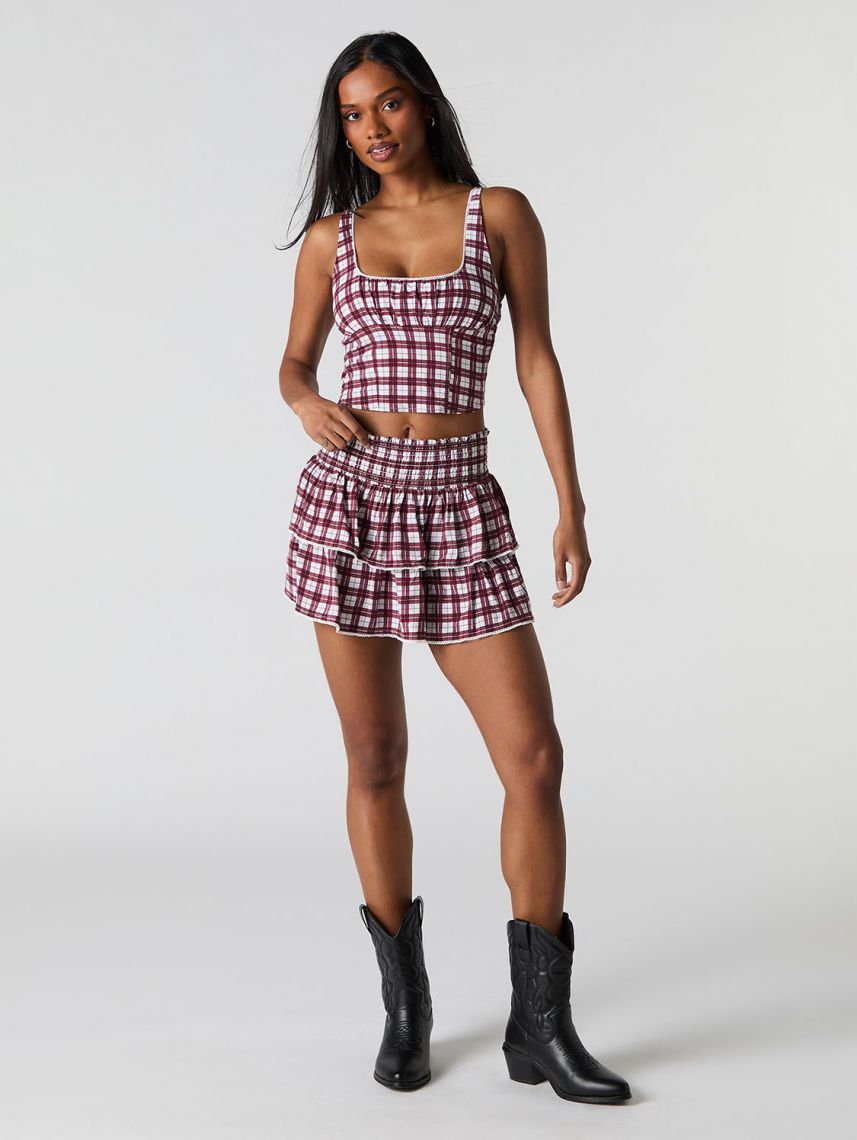 חצאית MINI משובצת