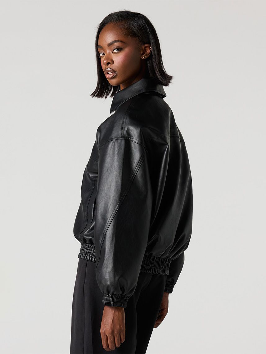 ג’קט בומבר דמוי עור