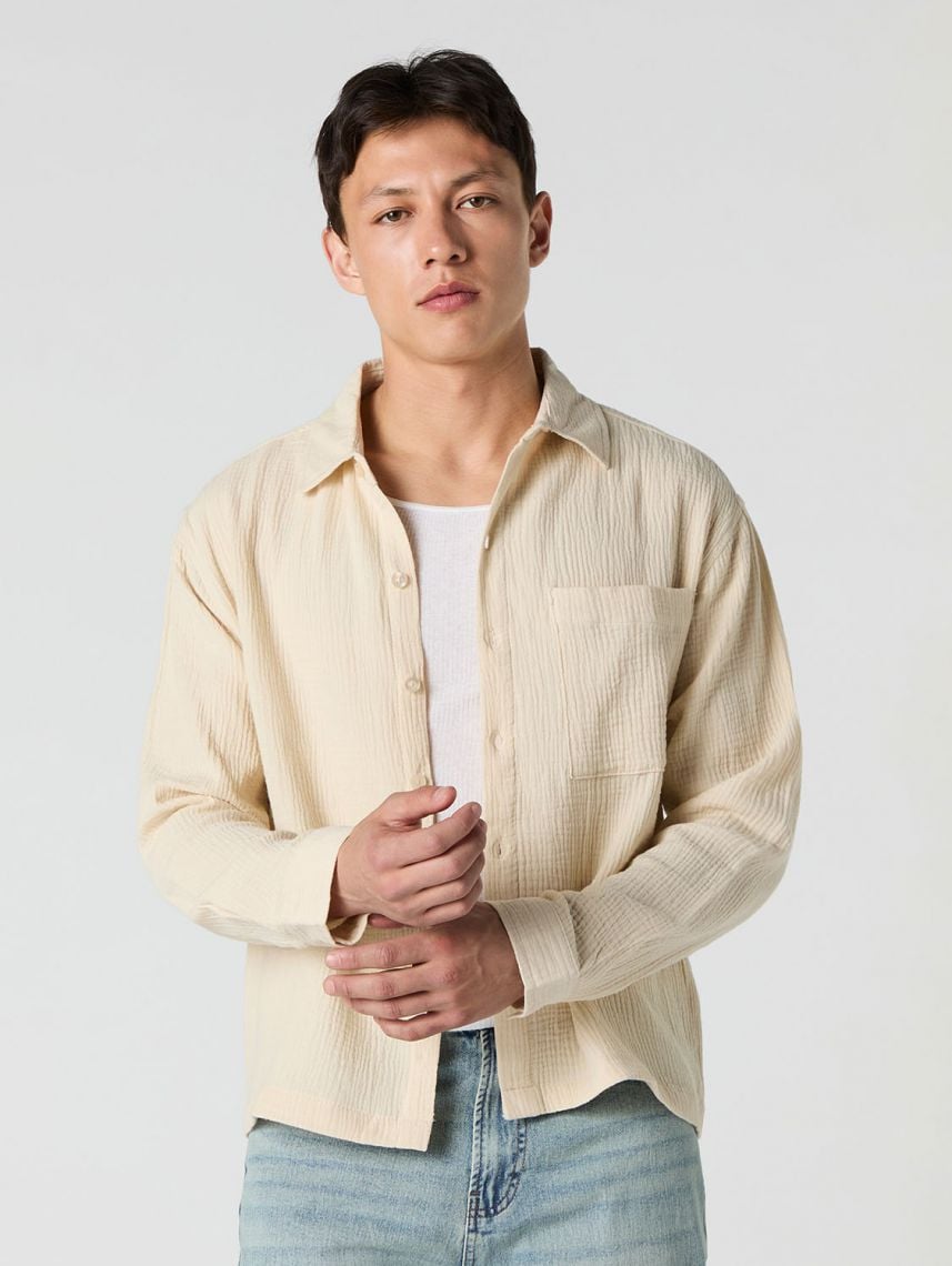 חולצה מכופתרת טקסטורה