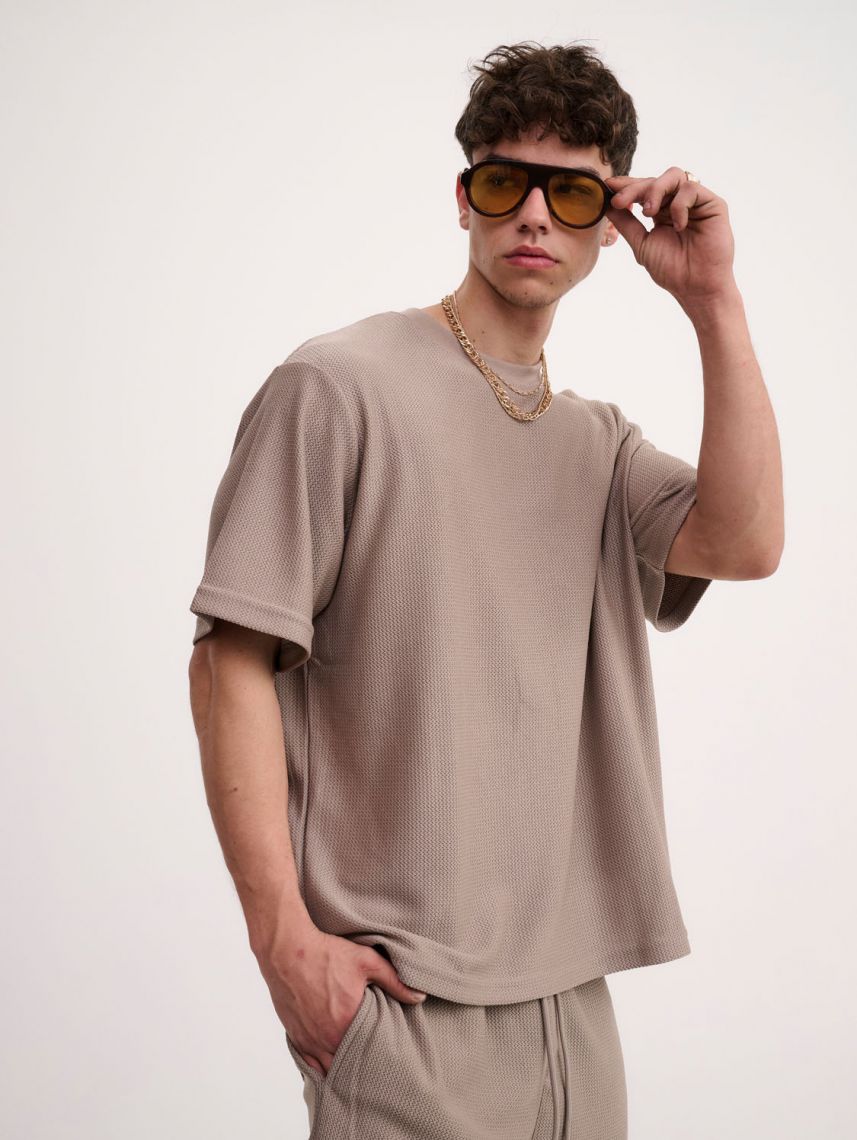 טי-שירט טקסטורה עבה