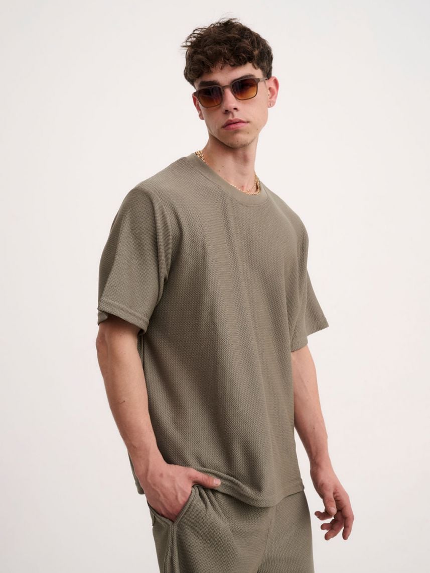 טי-שירט טקסטורה עבה