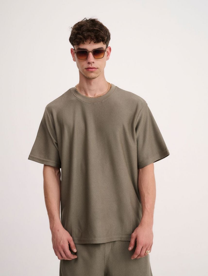 טי-שירט טקסטורה עבה