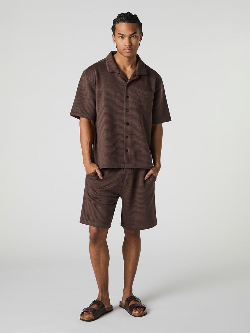 חולצת טקסטורה מכופתרת