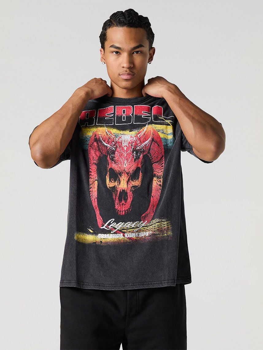 טי-שירט מודפסת שטופה