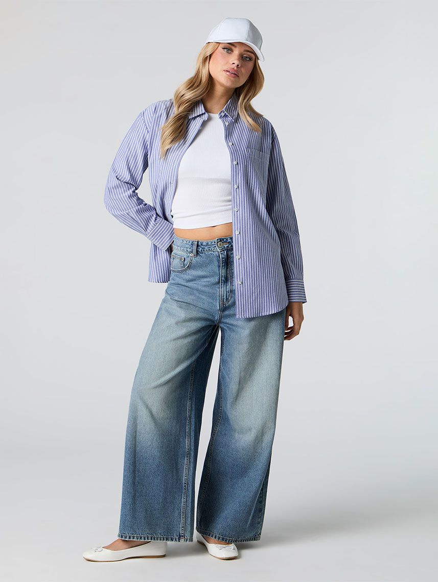 חולצה מכופתרת אוברסייז