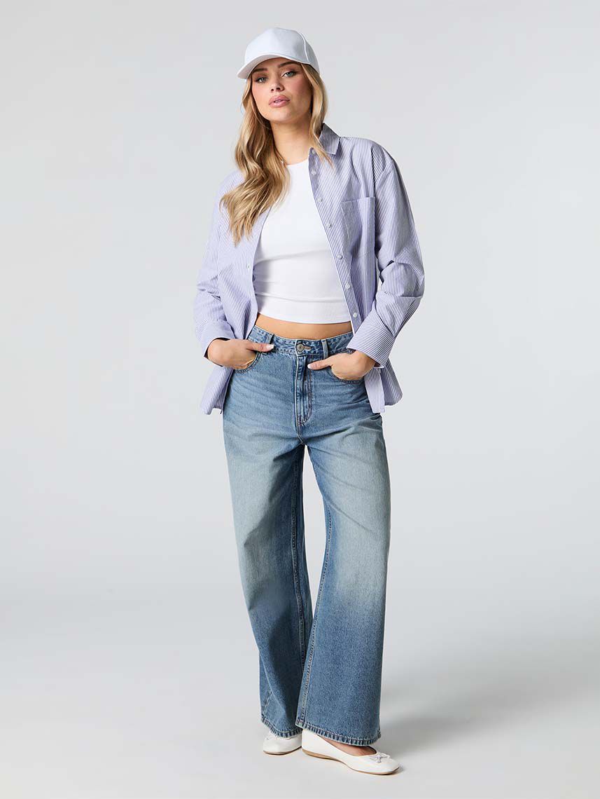 חולצה מכופתרת אוברסייז