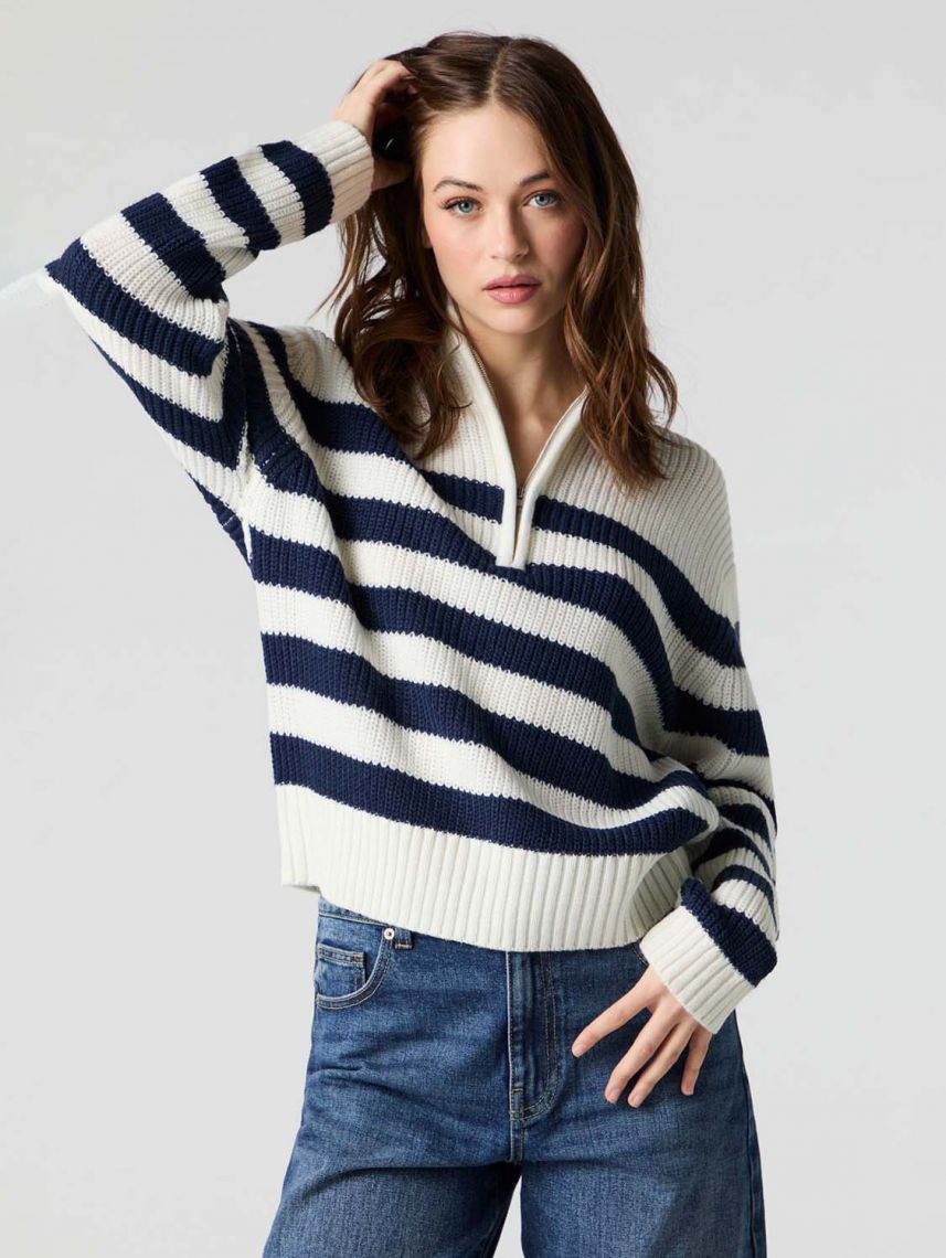 סוודר פסים עם ריצ’רץ’