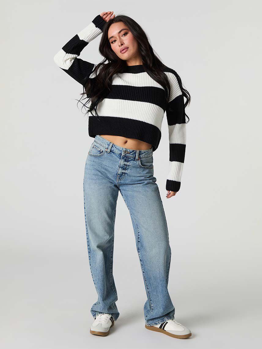 סוודר בוקסי פסים