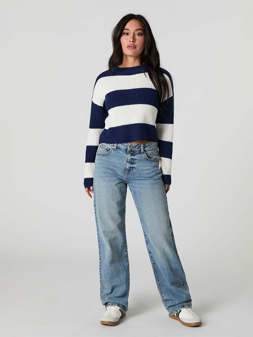 סוודר בוקסי פסים