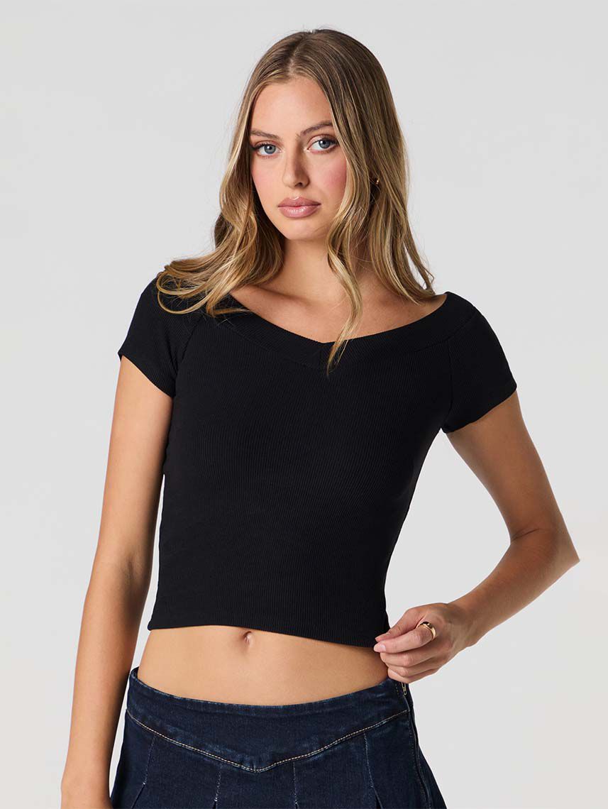 טי-שירט ריב צווארון V