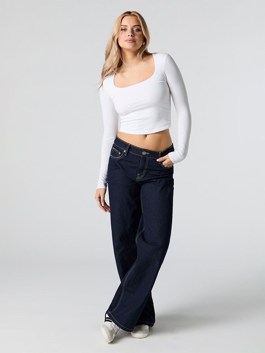 חולצת קרופ ארוכה