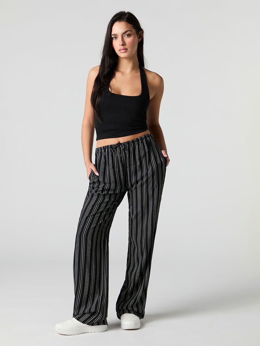 מכנסי פסים WIDE LEG