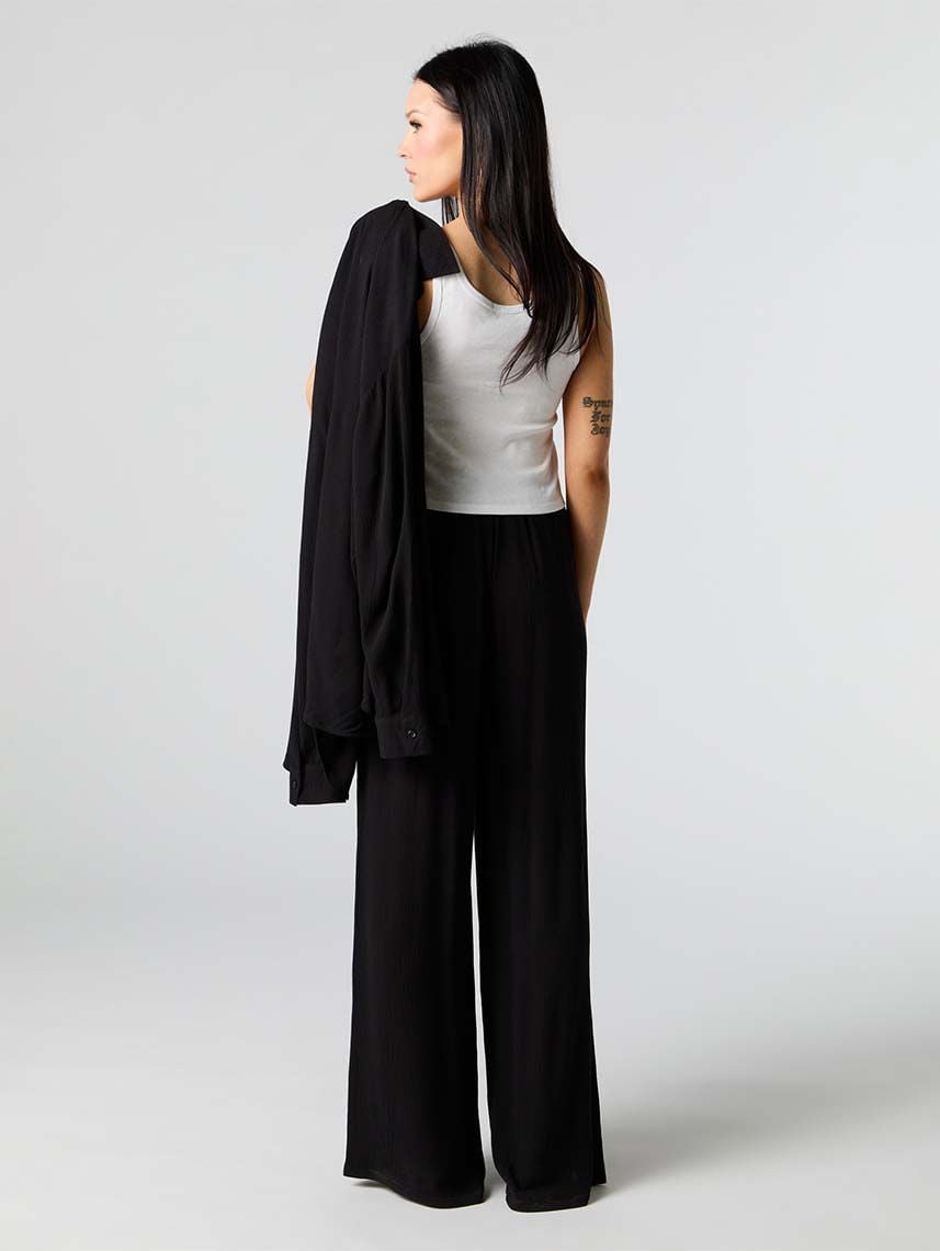 מכנסי WIDE LEG מקומטים