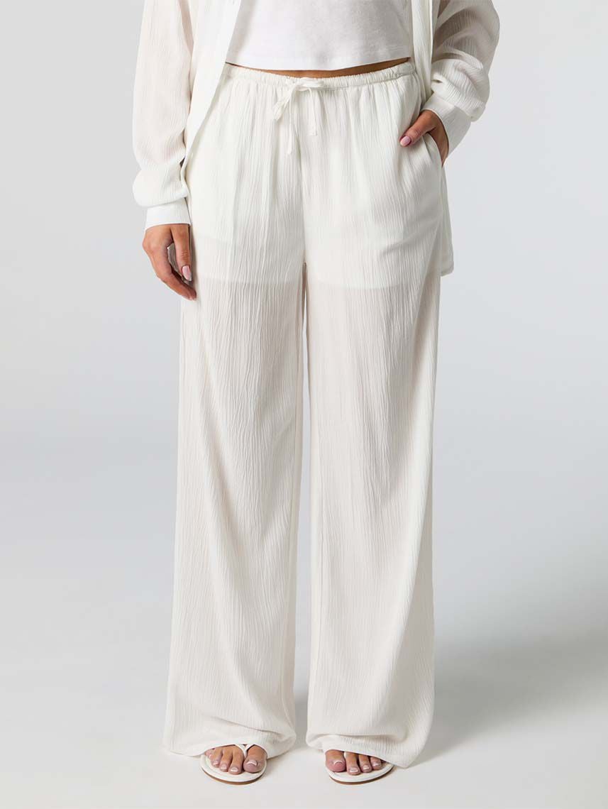 מכנסי WIDE LEG מקומטים