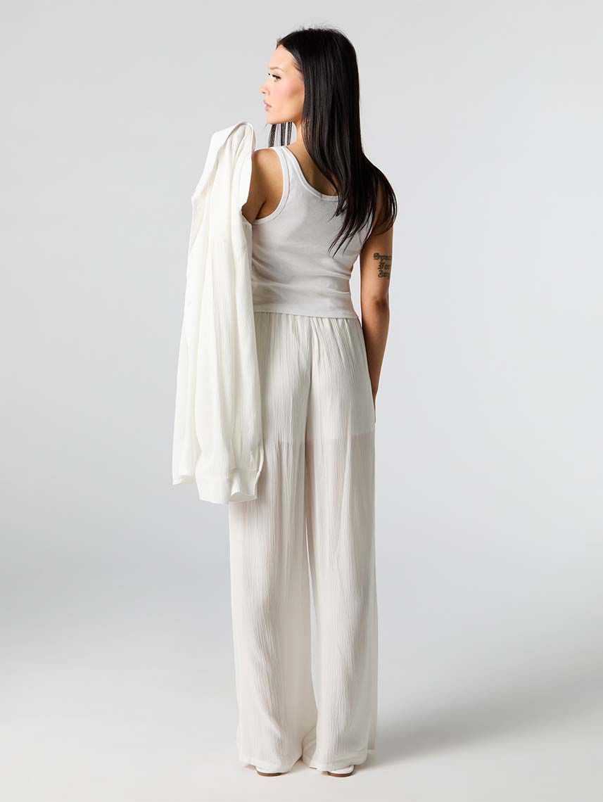 מכנסי WIDE LEG מקומטים