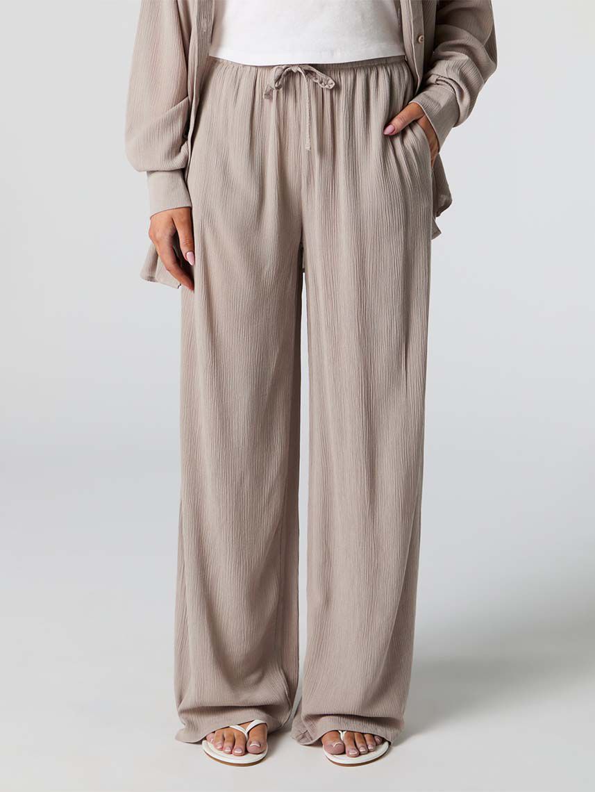 מכנסי WIDE LEG מקומטים