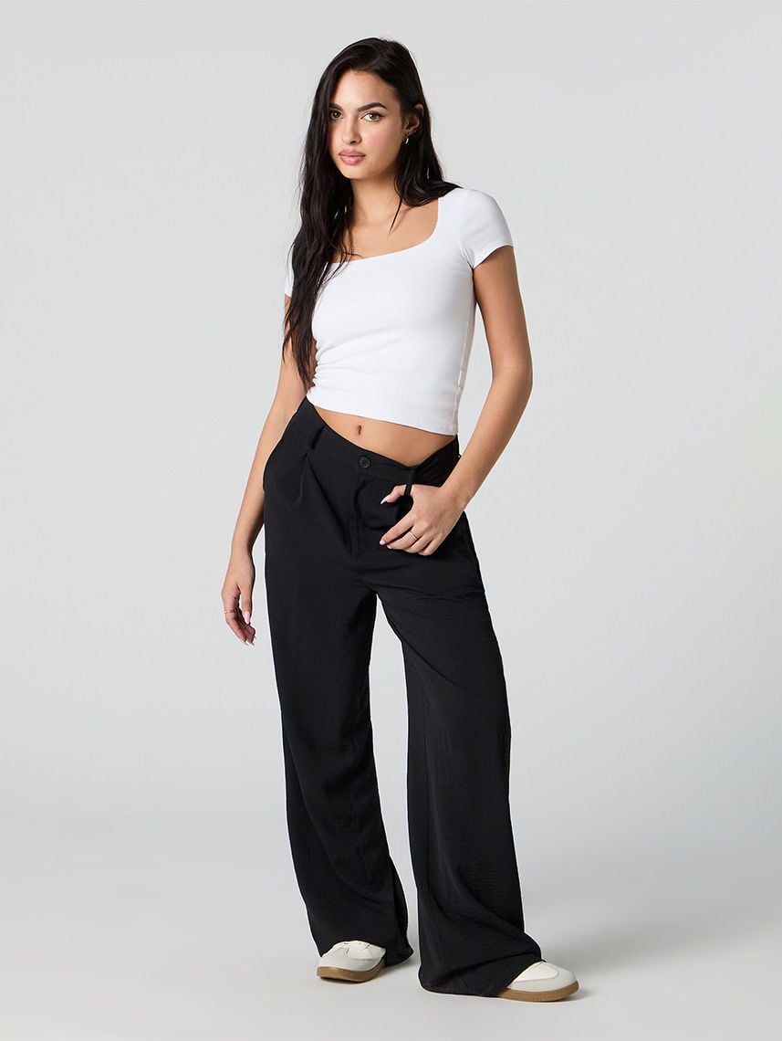 מכנסי WIDE LEG מחוייטים