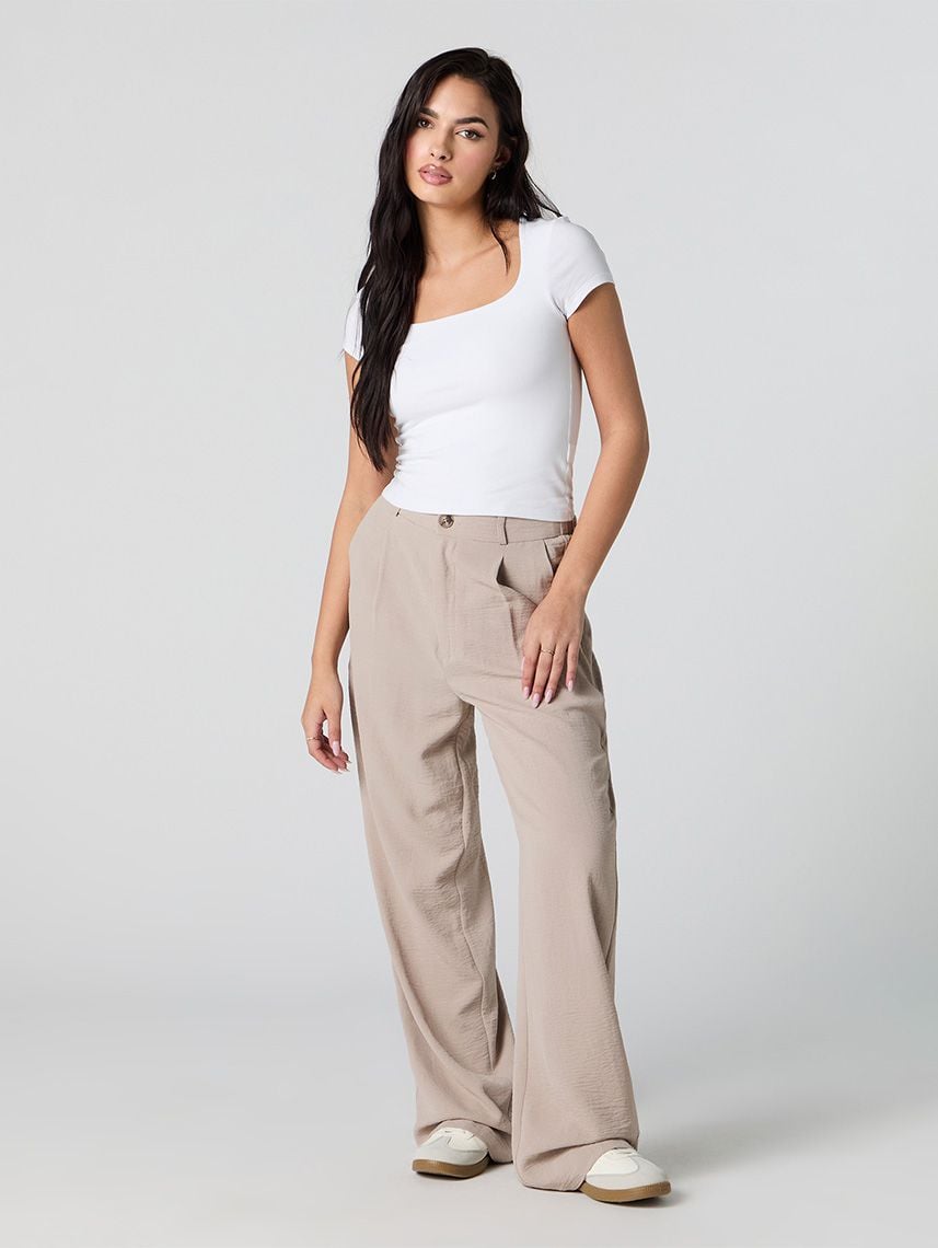 מכנסי WIDE LEG מחוייטים