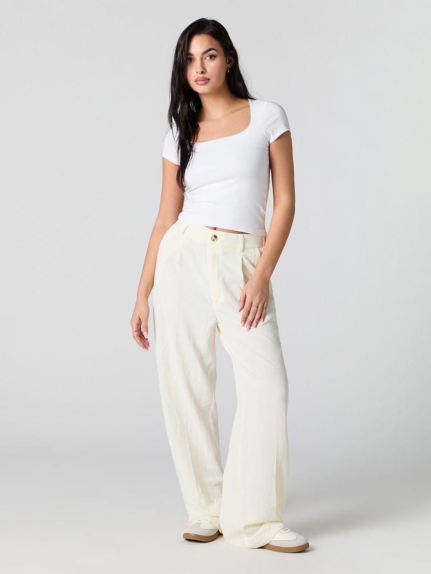 מכנסי WIDE LEG מחוייטים