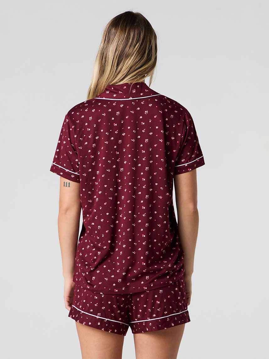 סט פיג’מת ריב מכופתרת