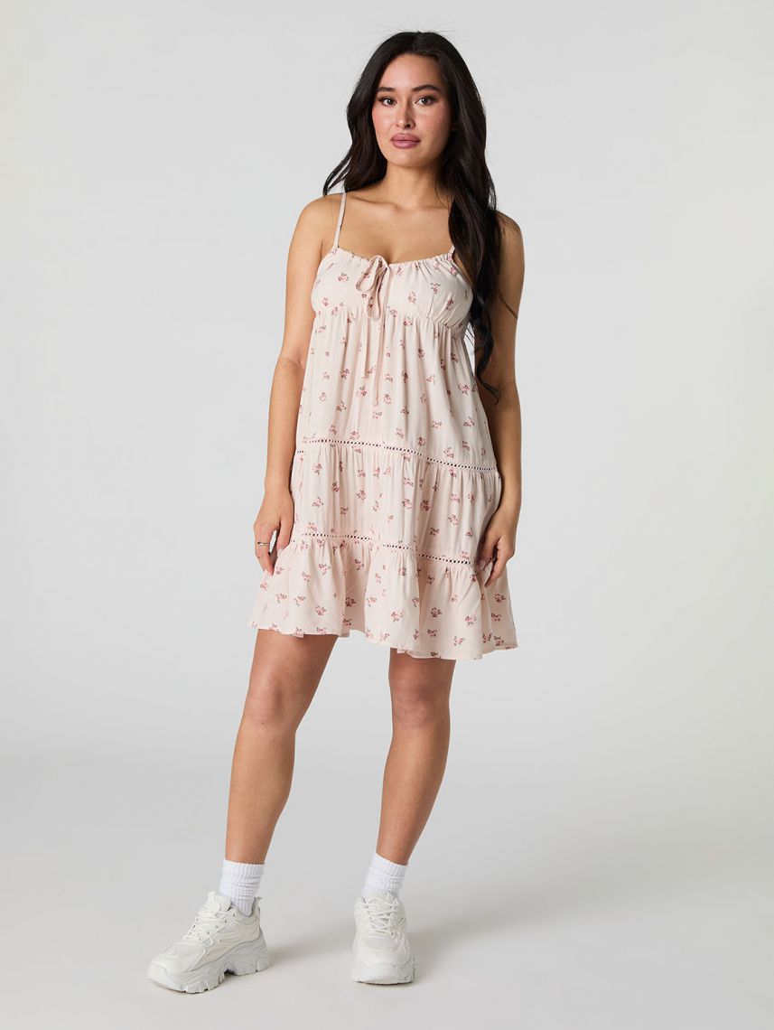 שמלת מיני קומות פרחונית