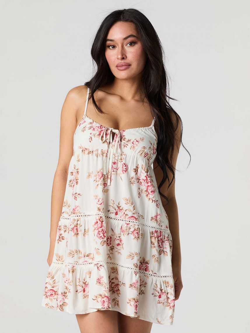 שמלת מיני קומות פרחונית