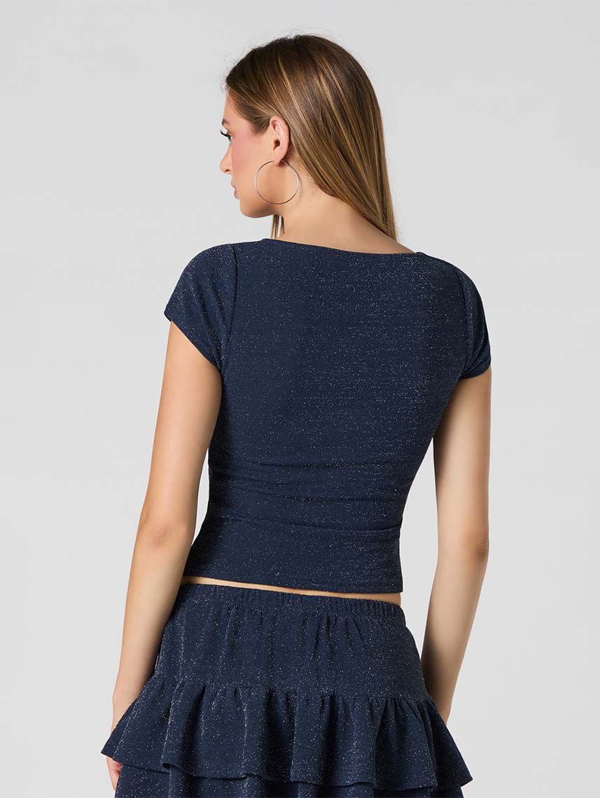 חולצה קצרה מנצנצת