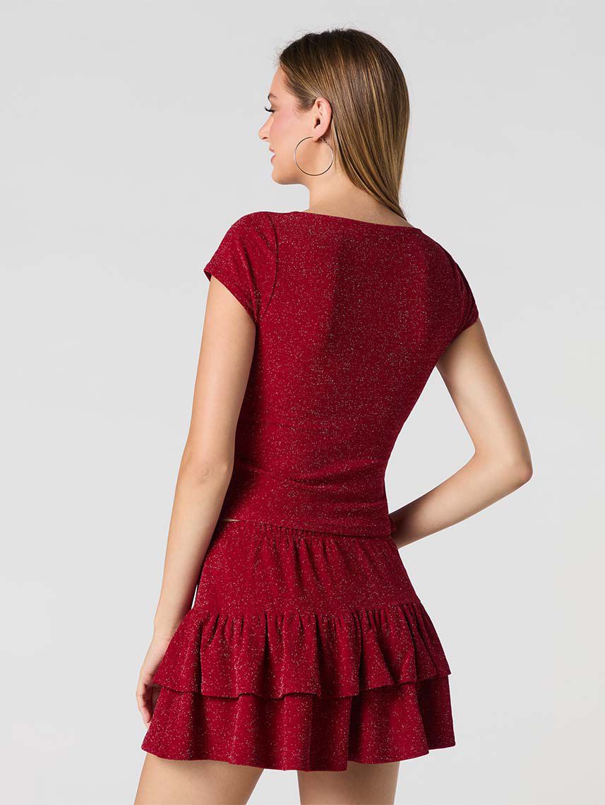 חצאית מיני קומות מנצנצת