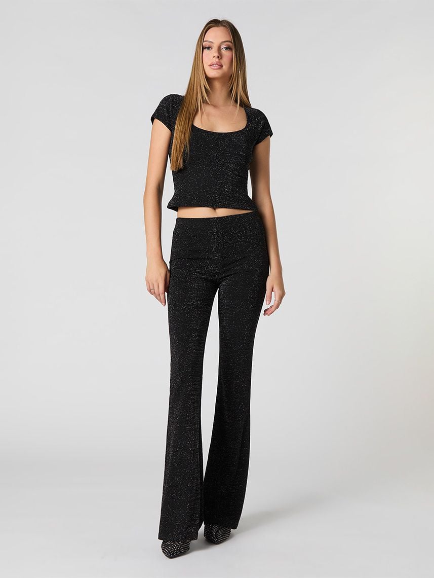 מכנסיים מתרחבים מנצנצים