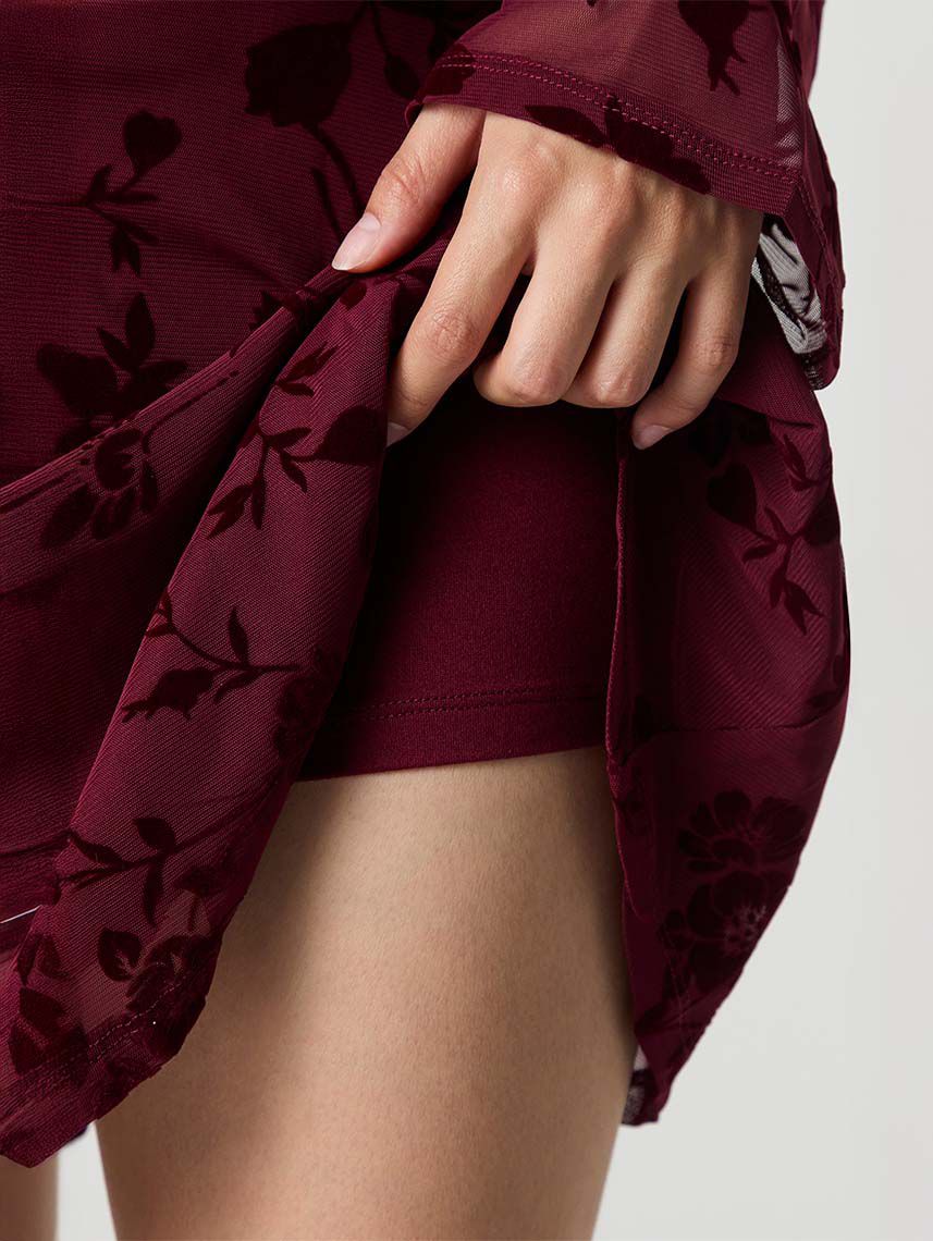 חצאית מיני רשת פרחונית