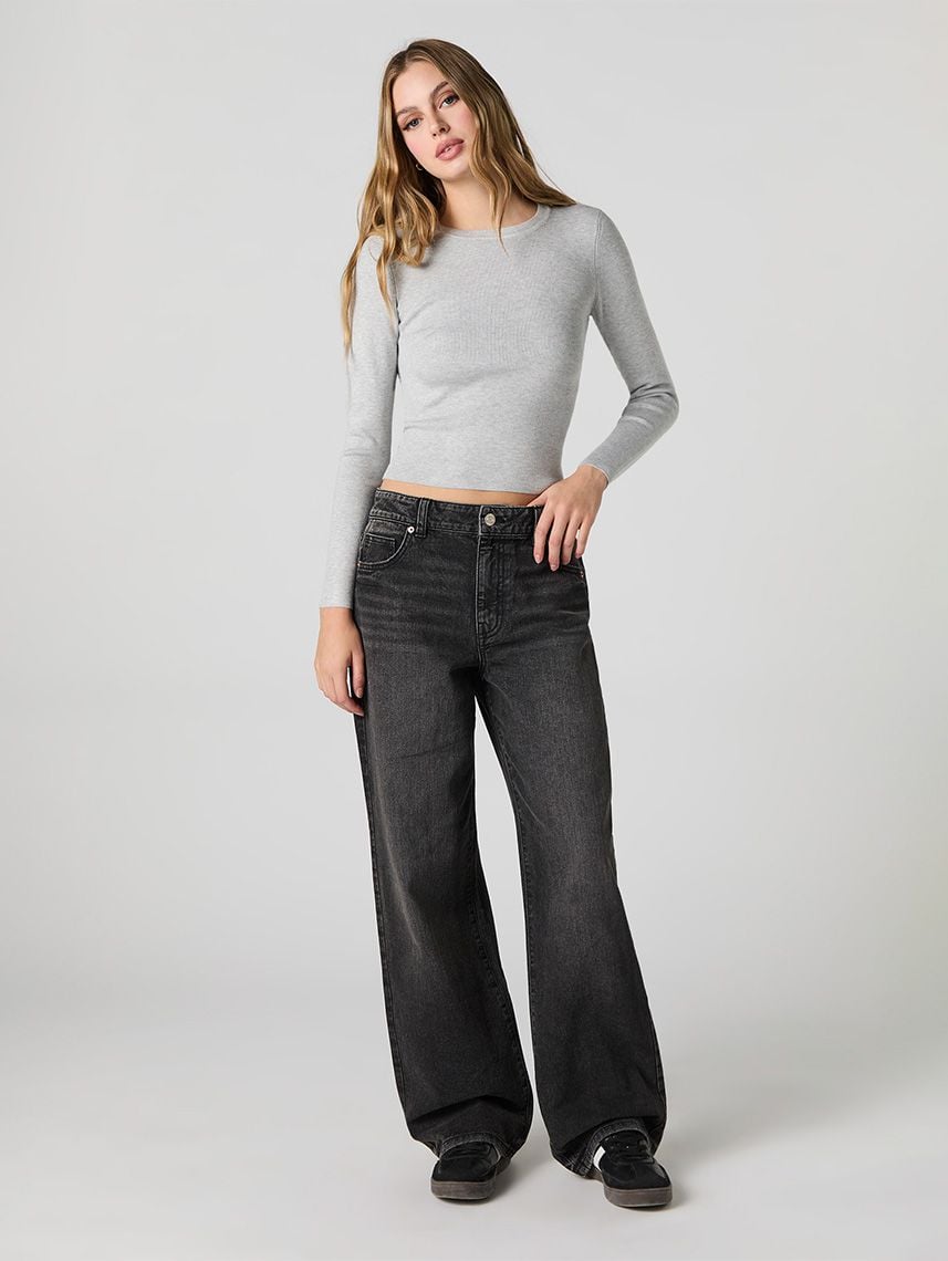 ג’ינס HIGH RISE-WIDE LEG