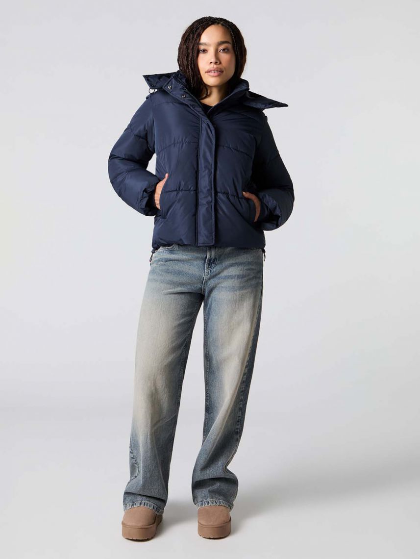 מעיל פוך עם כובע נשלף