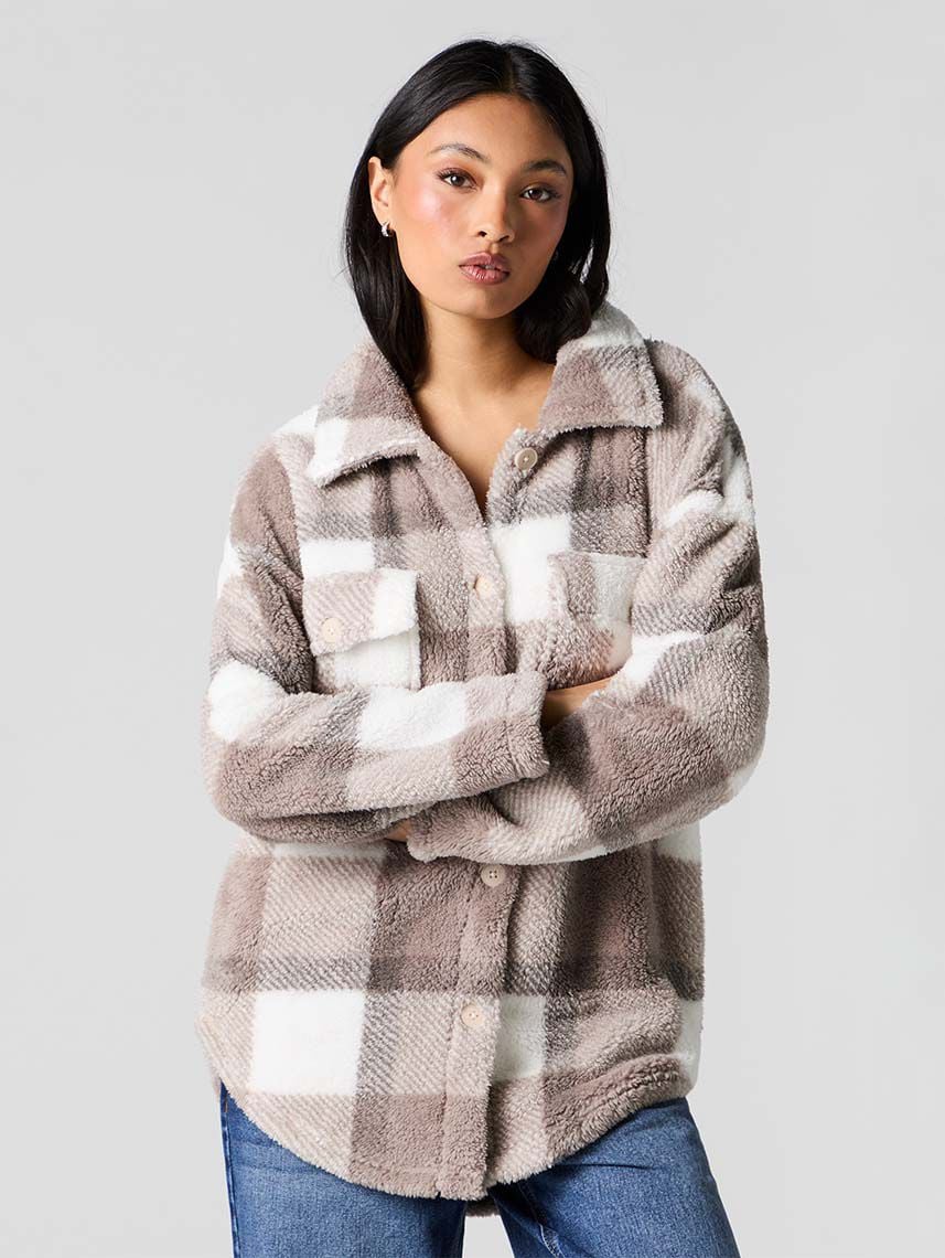 ג’קט משבצות פרוותי